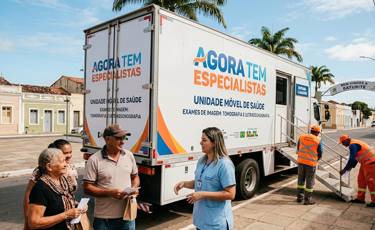 Carreta do Programa 'Agora Tem Especialistas' Chega a Baturité para Zerar Fila de Exames de Imagem
